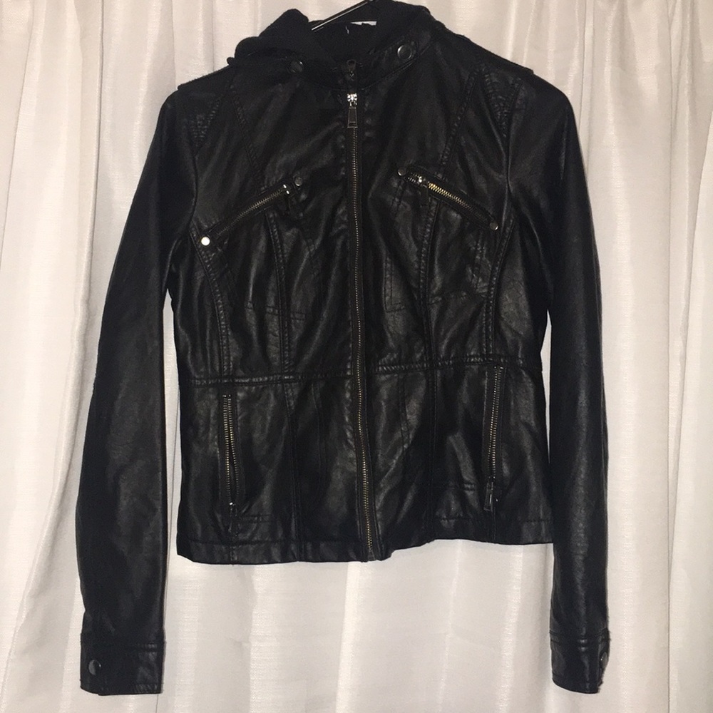 Black leather jacket